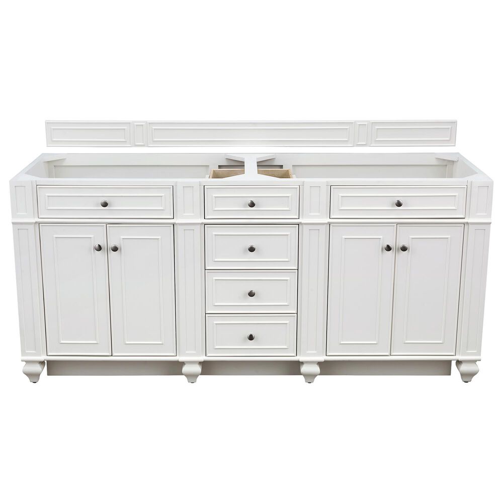 James Martin Bristol 72" Double Bathroom Vanity Cabinet in Bright White, , large