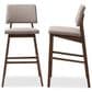Baxton Studio Colton Bar Stool with Light Gray Cushion in Walnut Brown (Set of 2), , large