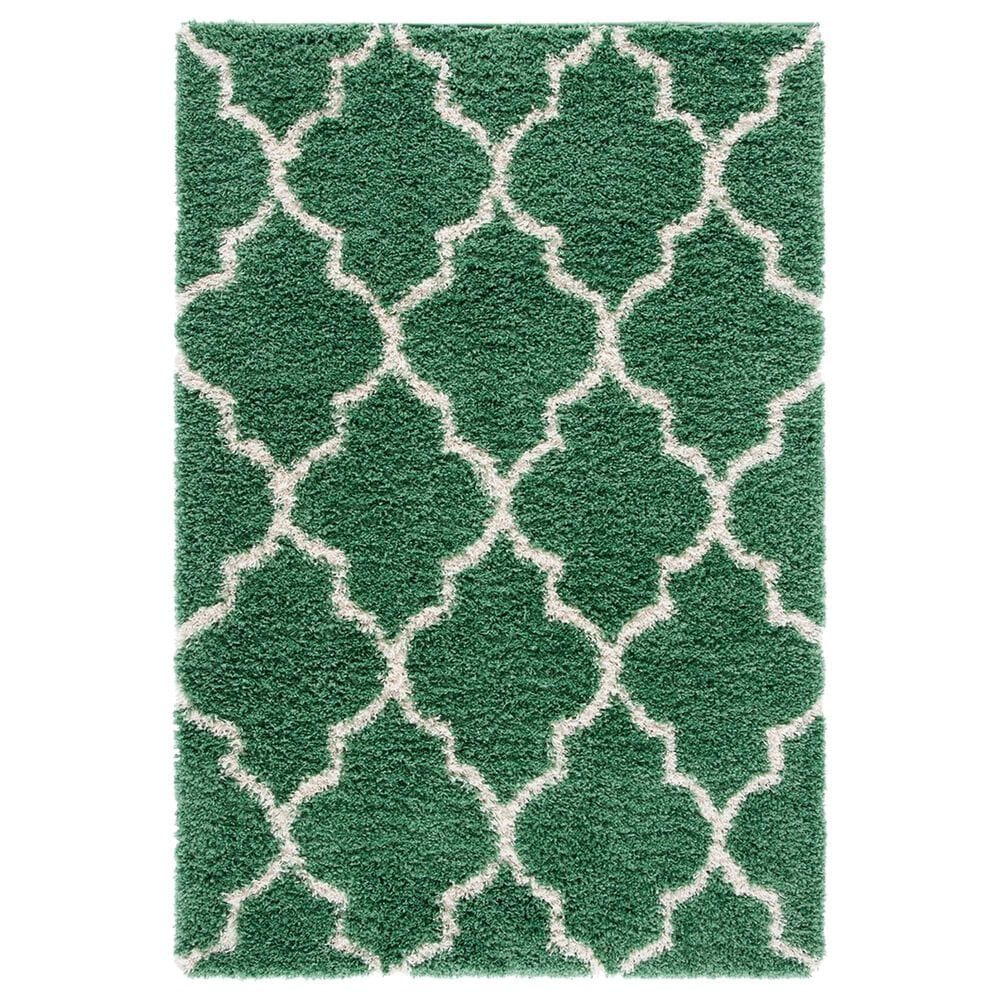 Safavieh Venus Shag 5"3" x 7"6" Green and Ivory Area Rug, , large