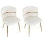 LumiSource Cinch Side Chair with White Faux Leather Cushion in Gold (Set of 2), , large