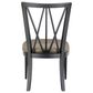 Linon Home Decor Bailey Side Chair with Tan Faux Leather Cushion Seat in Black, , large