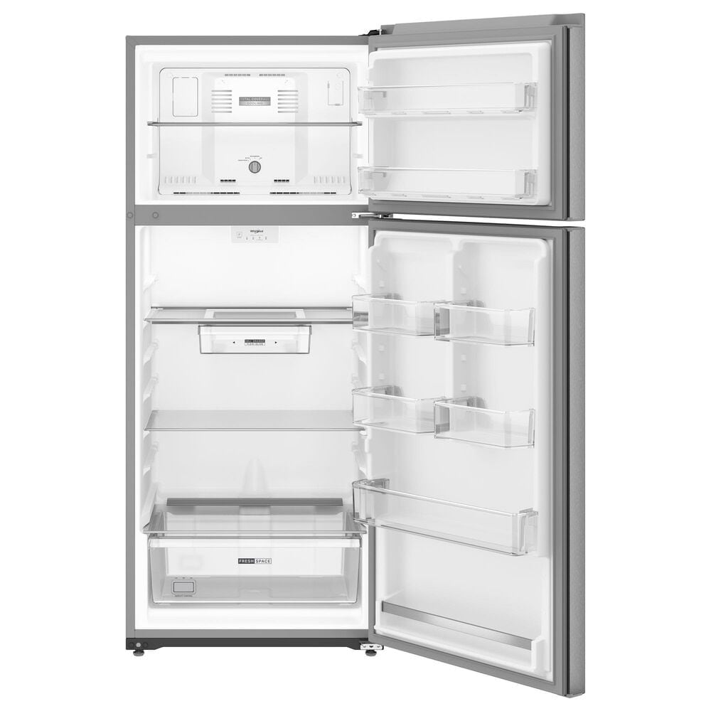 Whirlpool 18 Cu. Ft. Top Freezer Refrigerator with Total Coverage Cooling in Fingerprint Resistant Stainless Steel, , large