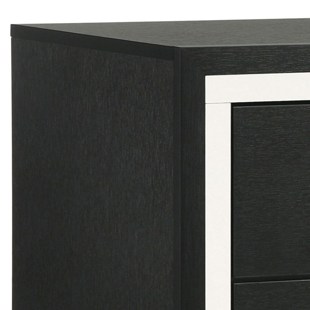 Coaster Lucia 2-Drawer Nightstand in Black and Chrome, , large