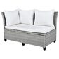 HOMLUX 5-Piece Outdoor Conversation Set with 2 Extendable Side Tables and Gray Rattan in White, , large