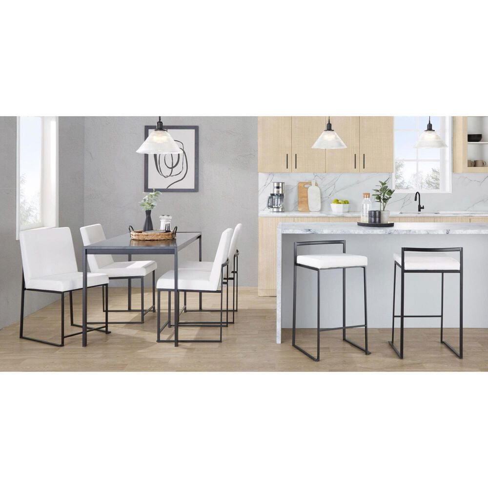 Lumisource Fuji Side Chair with White Cushion in Black &#40;Set of 2&#41;, , large