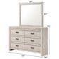 Crown Mark Valor 6-Drawer Dresser and Mirror in Light Gray, , large
