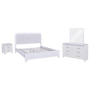 Ashley Jarlee 4-Piece King Upholstered Bedroom Set in White, , large