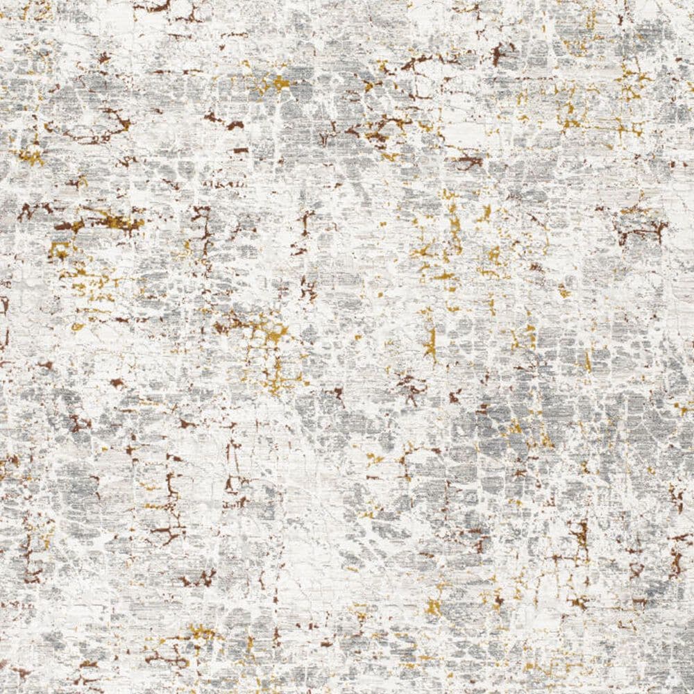 Surya Dresden White, Gray, Medium Gray, Light Slate, Mustard and Rust 7'10" Round Area Rug, , large