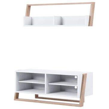 Furniture of America Friedman 2-Piece Entertainment Center in White/Natural, , large