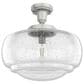Hunter Saddle Creek 16" 1-Light Pendant with Clear Seeded Shade in Brushed Nickel, , large