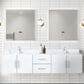 Lexora Home Geneva 80" Double Bathroom Vanity Cabinet Only in Glossy White and 30" LED Mirrors, , large
