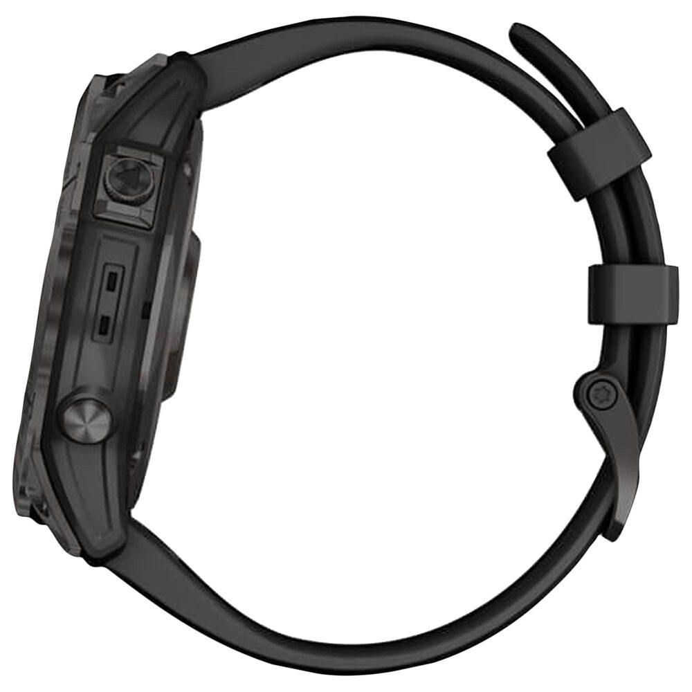 Garmin Fenix 7X Sapphire Solar Edition Smartwatch Screen in Carbon Gray DLC Titanium with Black Band, , large