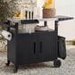 HOMLUX 45" Outdoor Kitchen Island in Black and Stainless Steel, , large