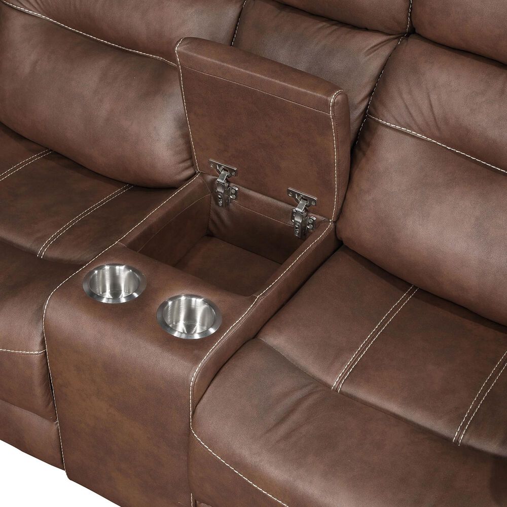 Steve Silver Rudger 3-Piece Manual Reclining Sectional in Chestnut, , large