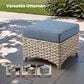 HOMLUX 2-Piece Outdoor Wicker Ottoman Set with Cushion in Denim Blue, , large