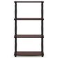 HOMLUX Turn-N-Tube 4-Tier Corner Open Storage Bookshelf in Dark Cherry and Black, , large