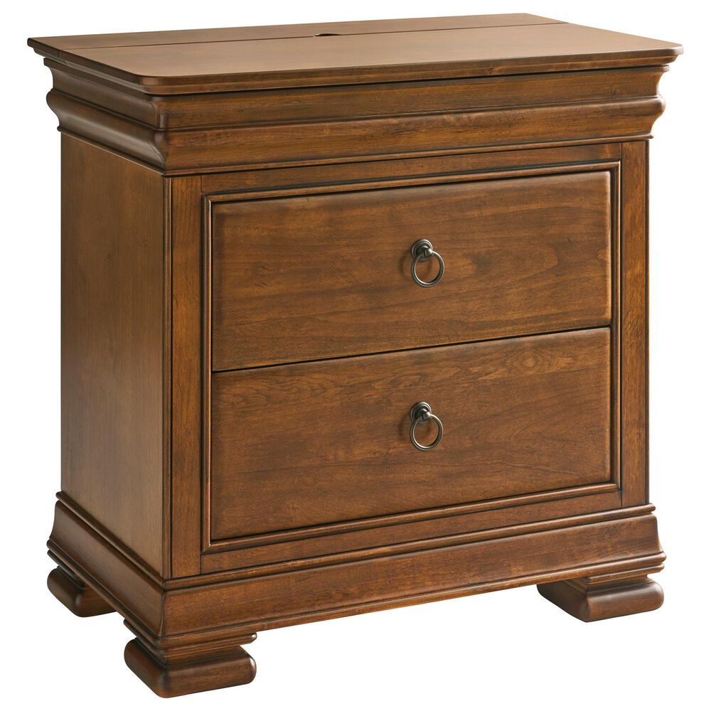 Universal Furniture New Lou Queen Sleigh Bed with Two Nightstands in Cognac, , large