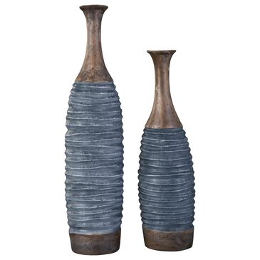 Ashley Blayze 2-Piece Vase Set in Antique Gray and Brown, , large