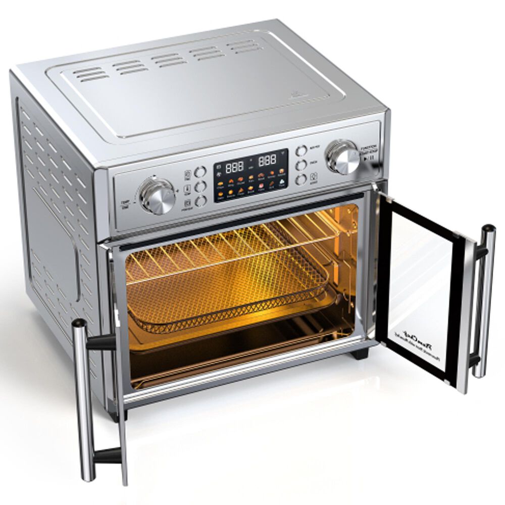 HOMLUX 26 Qt Large Air Fryer Toaster Oven in Silver, , large