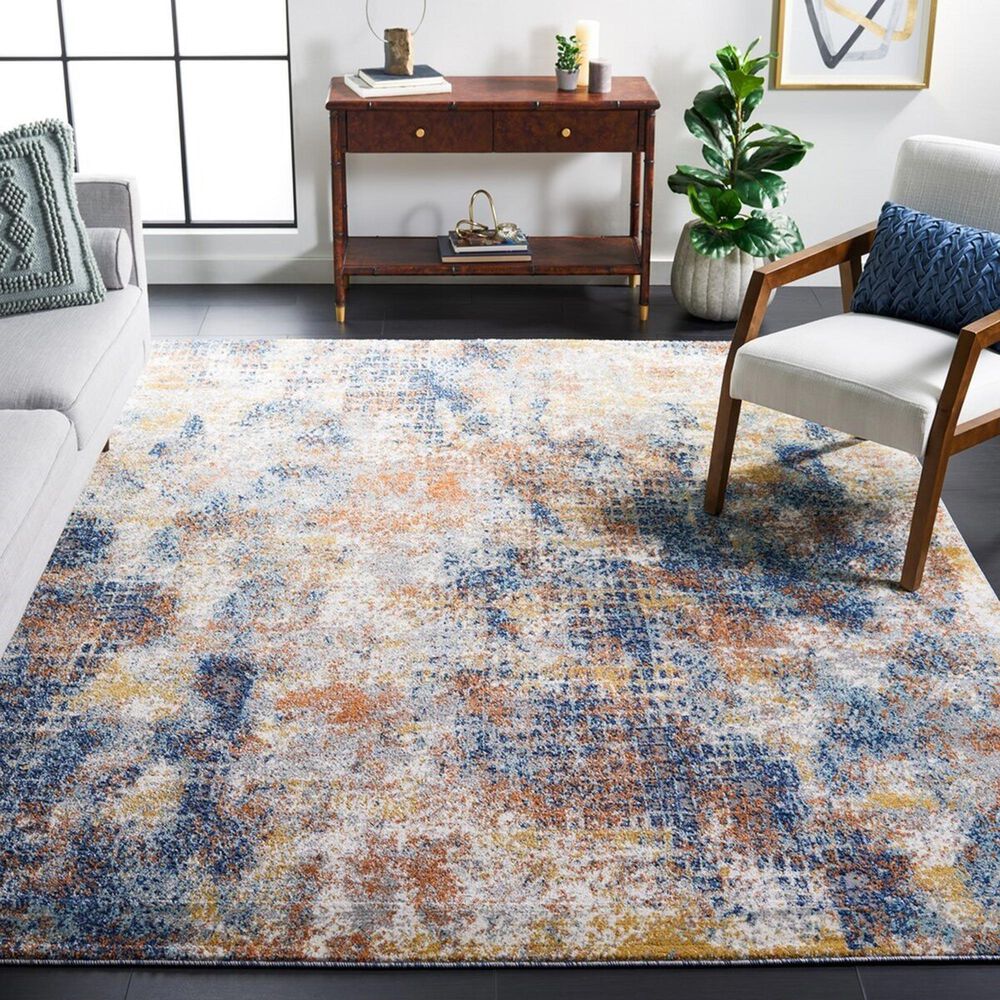 Safavieh Aston 8&#39; x 10&#39; Navy and Gold Area Rug, , large
