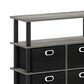 HOMLUX 5-Tier Modern Storage Bookshelf with 6 Storage Bins in French Oak Grey and Black, , large