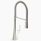 Kohler Graze Semi-Professional Pull-Down Kitchen Sink Faucet in Vibrant Polished Nickel, , large