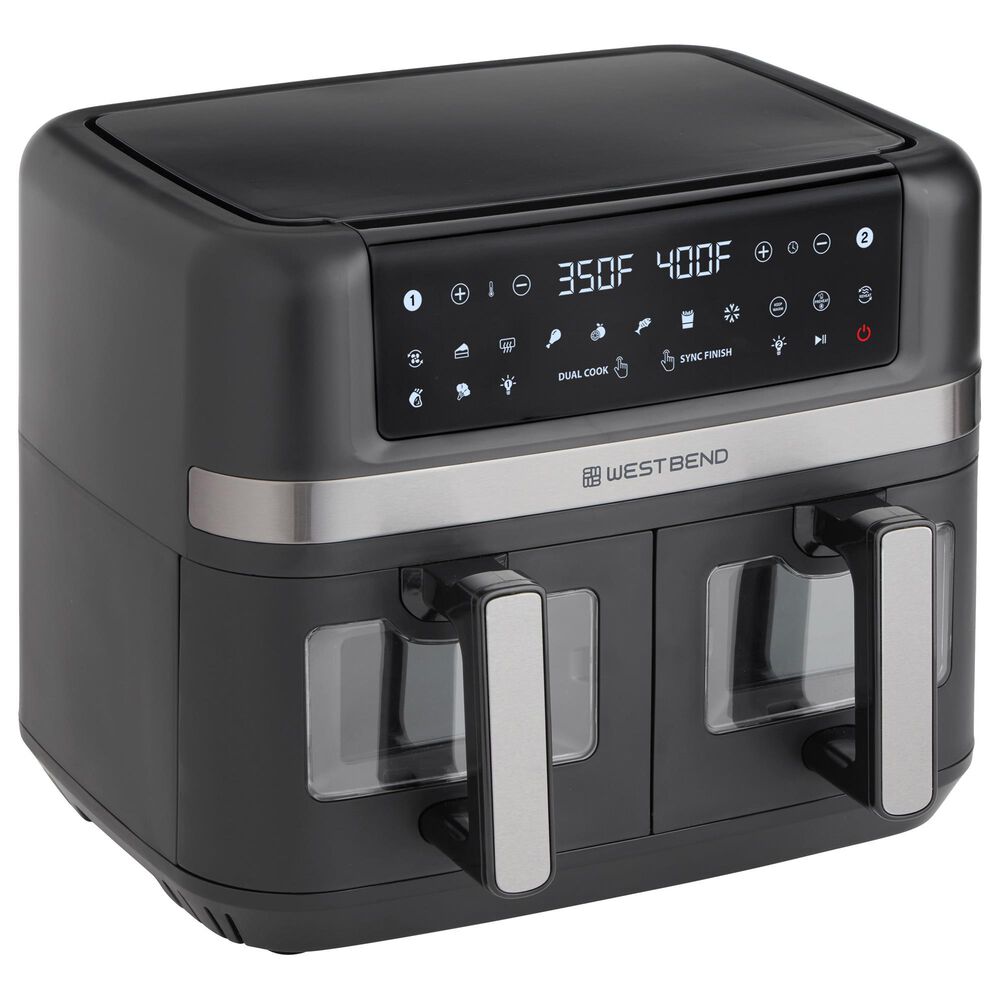 West Bend 10-Quart Dual Basket Air Fryer in Black, , large