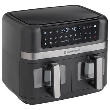 West Bend 10-Quart Dual Basket Air Fryer in Black, , large