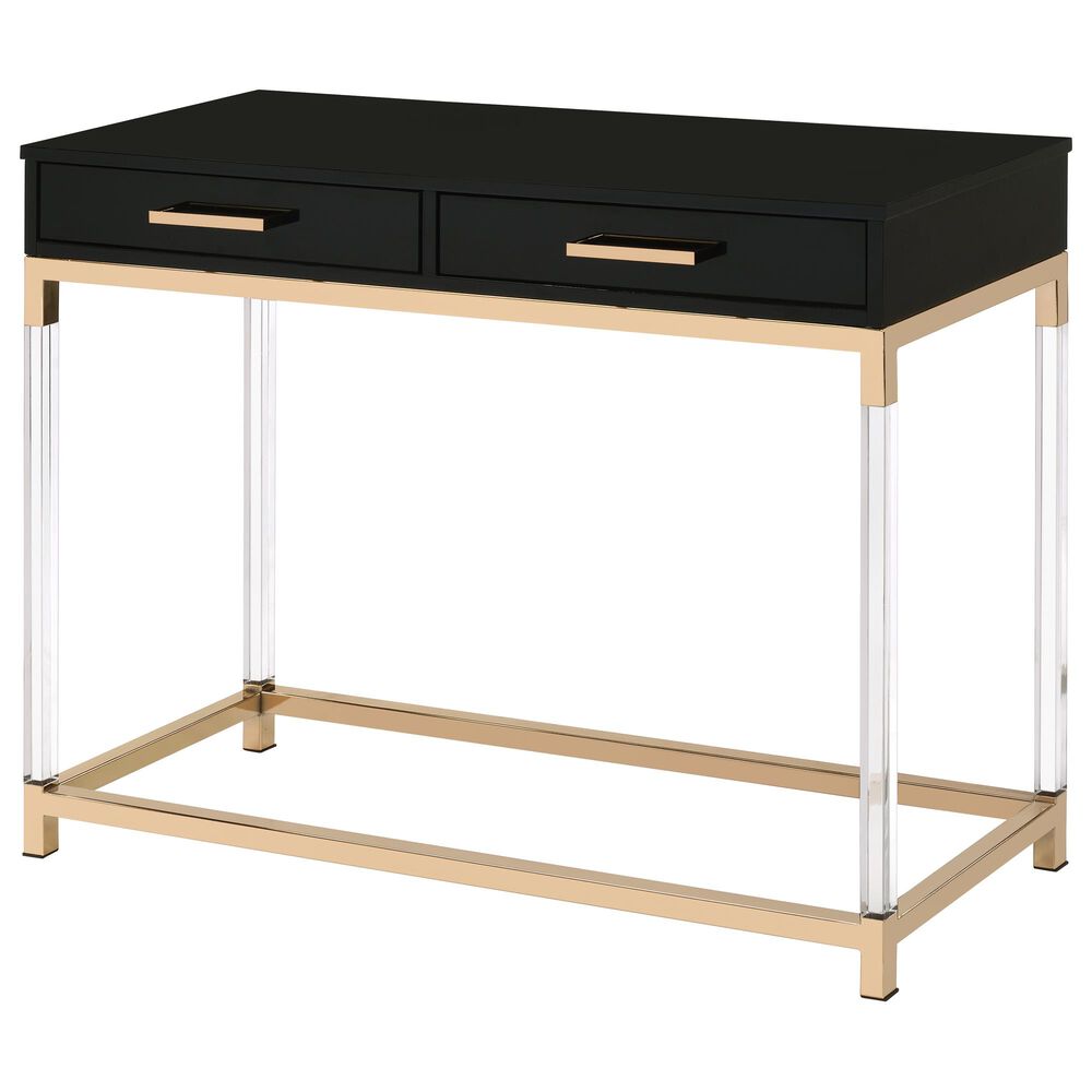 Gunnison Co. Adiel Console Table in Black, Gold and Clear , , large