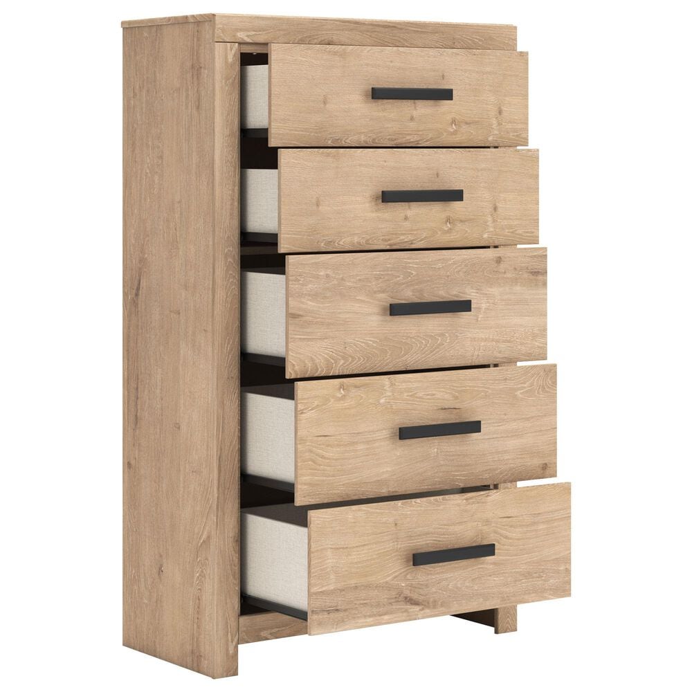 Ashley Sanginlane 5-Drawer Chest in Tan, , large