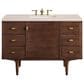 James Martin Vanities Amberly 48" Single Bathroom Vanity in Walnut with 3 cm Eternal Marfil Quartz Top and Rectangular Sink, , large
