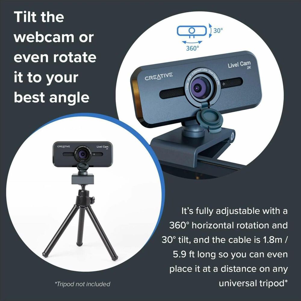 Creative Labs Live! Cam Sync V3 2K QHD Webcam in Black, , large