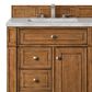 James Martin Vanities Bristol 30" Single Bathroom Vanity in Saddle Brown with 3 cm Victorian Silver Quartz Top and Rectangular Sink, , large