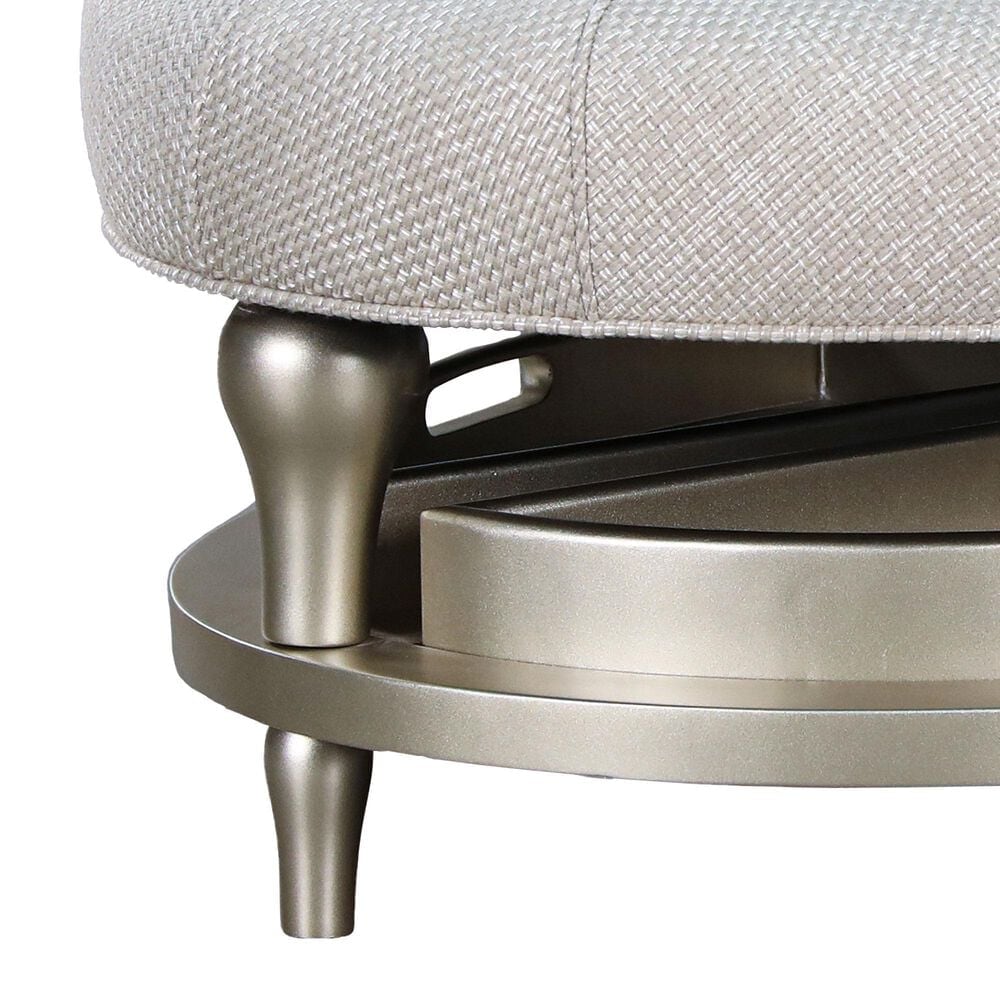 Aria Designs Lina Oval Cocktail Ottoman with 4 Trays in Flurry, , large