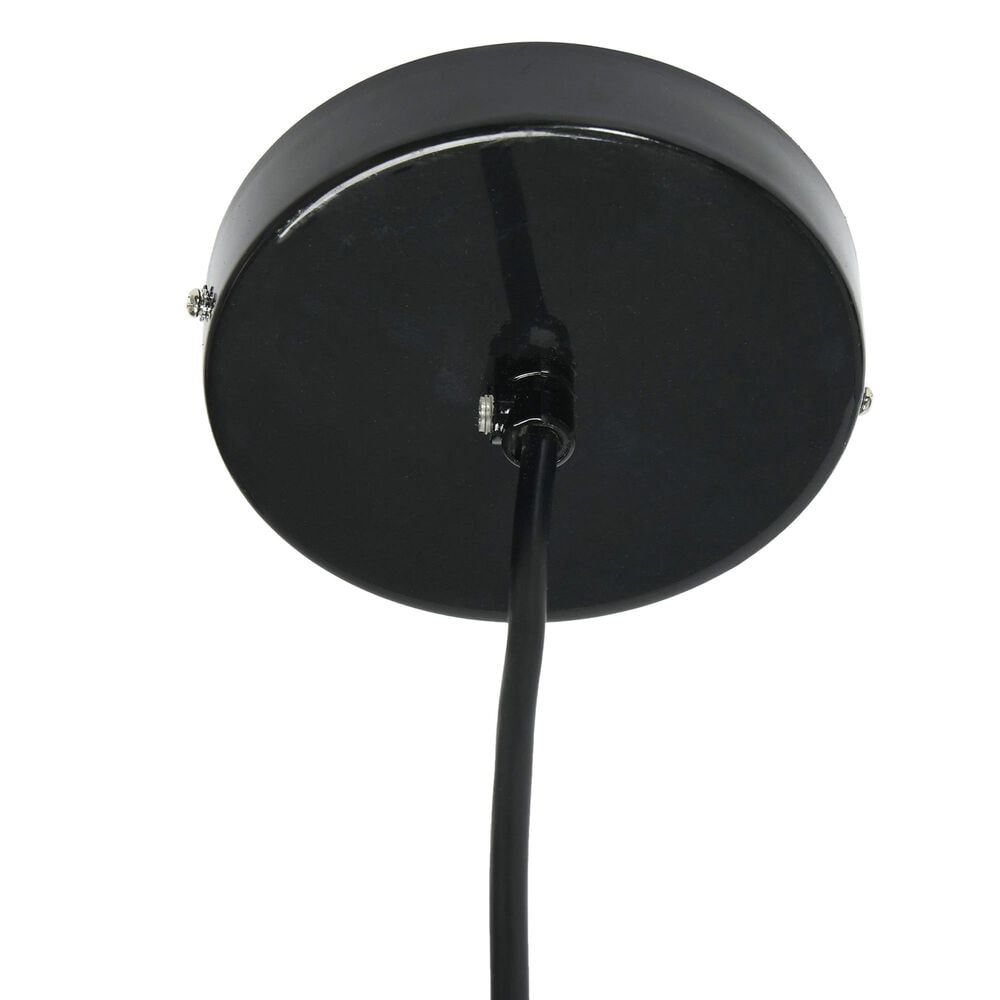 Creative Coop Simone 14" Pendant with Pearly White Shade in Black, , large