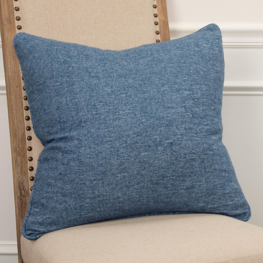 Rizzy Home Solid 20" Poly Filled Pillow in Blue, , large