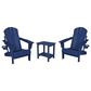 Hearth and Haven 3-Piece Outdoor Folding Adirondack Chair Set with Side Table in Navy Blue, , large