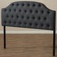 Baxton Studio Windsor Queen Upholstered Headboard in Dark Gray, , large