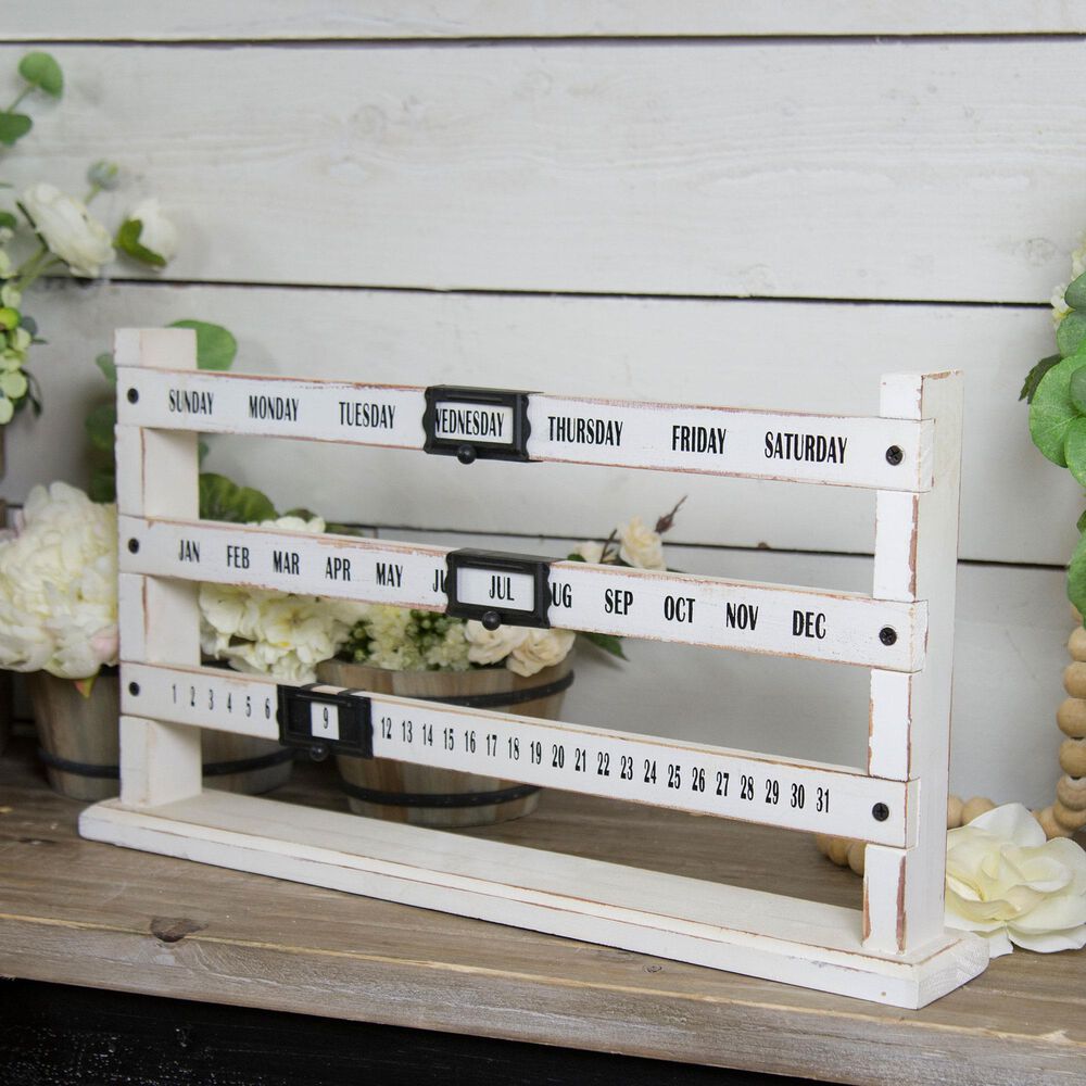 VIP Home and Garden Sliding Calendar in White and Black, , large