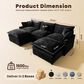 HOMLUX 107.87" Ultra-Comfort Chenille Sectional Sofa Set in Balck, , large