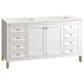 James Martin Vanities Chicago 60" Double Bathroom Vanity in Glossy White with 3 cm Lime Delight Quartz Top and Rectangular Sinks, , large