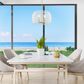 Golden Lighting Ellie 4-Light Chandelier with Bleached White Raphia Rope Shade in Modern Brushed Gold, , large