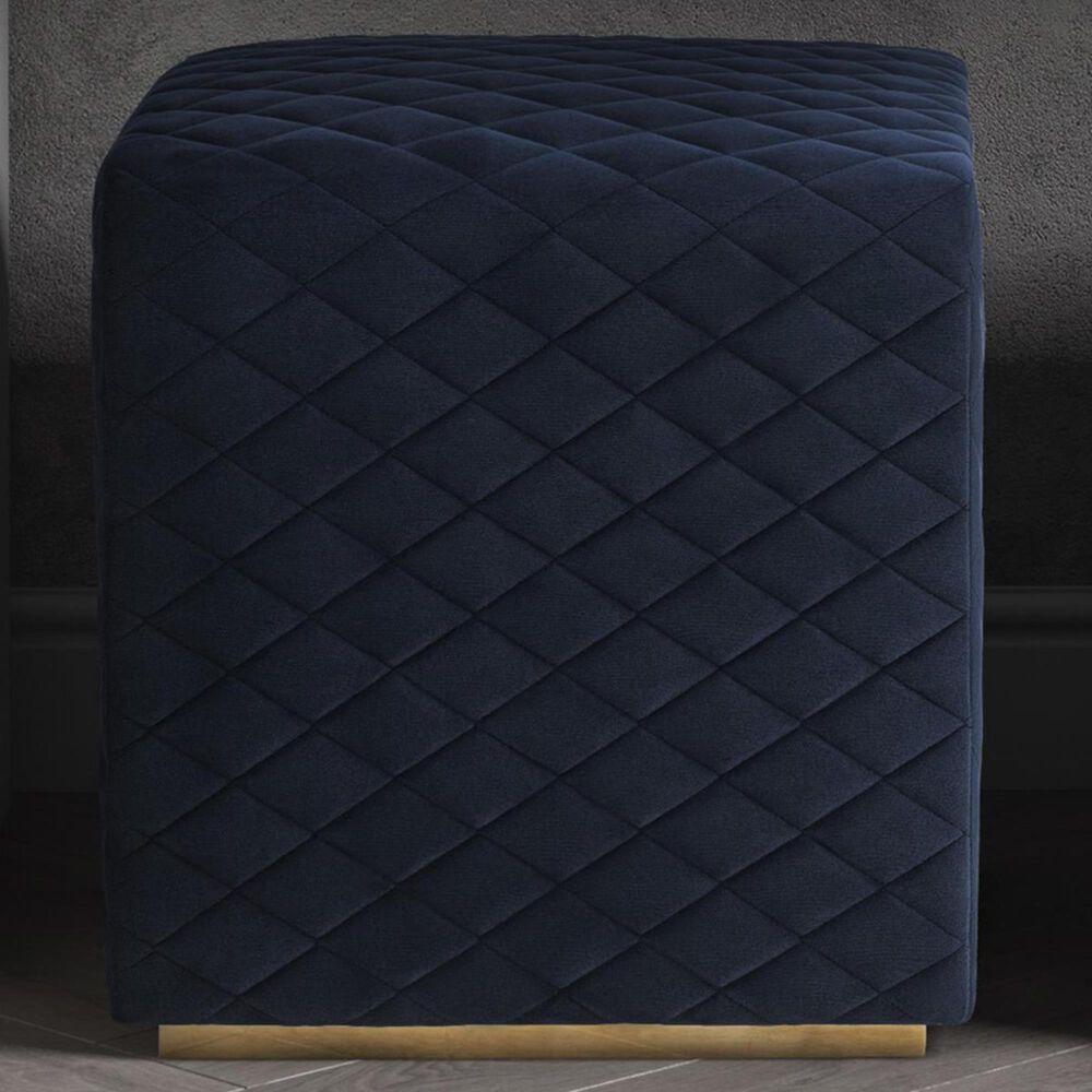 Tov Furniture Kent Velvet Ottoman in Navy, , large