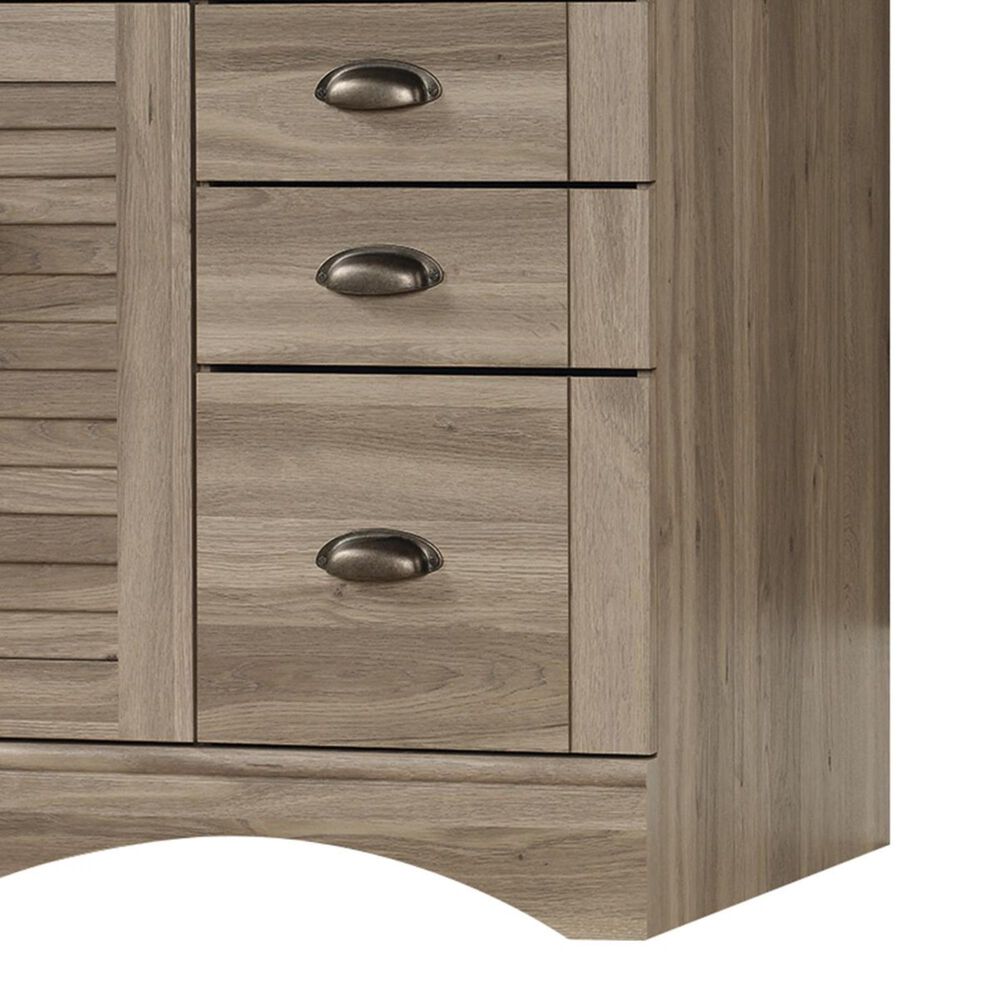 Sauder Harbor View Computer Desk with Hutch in Salt Oak, , large