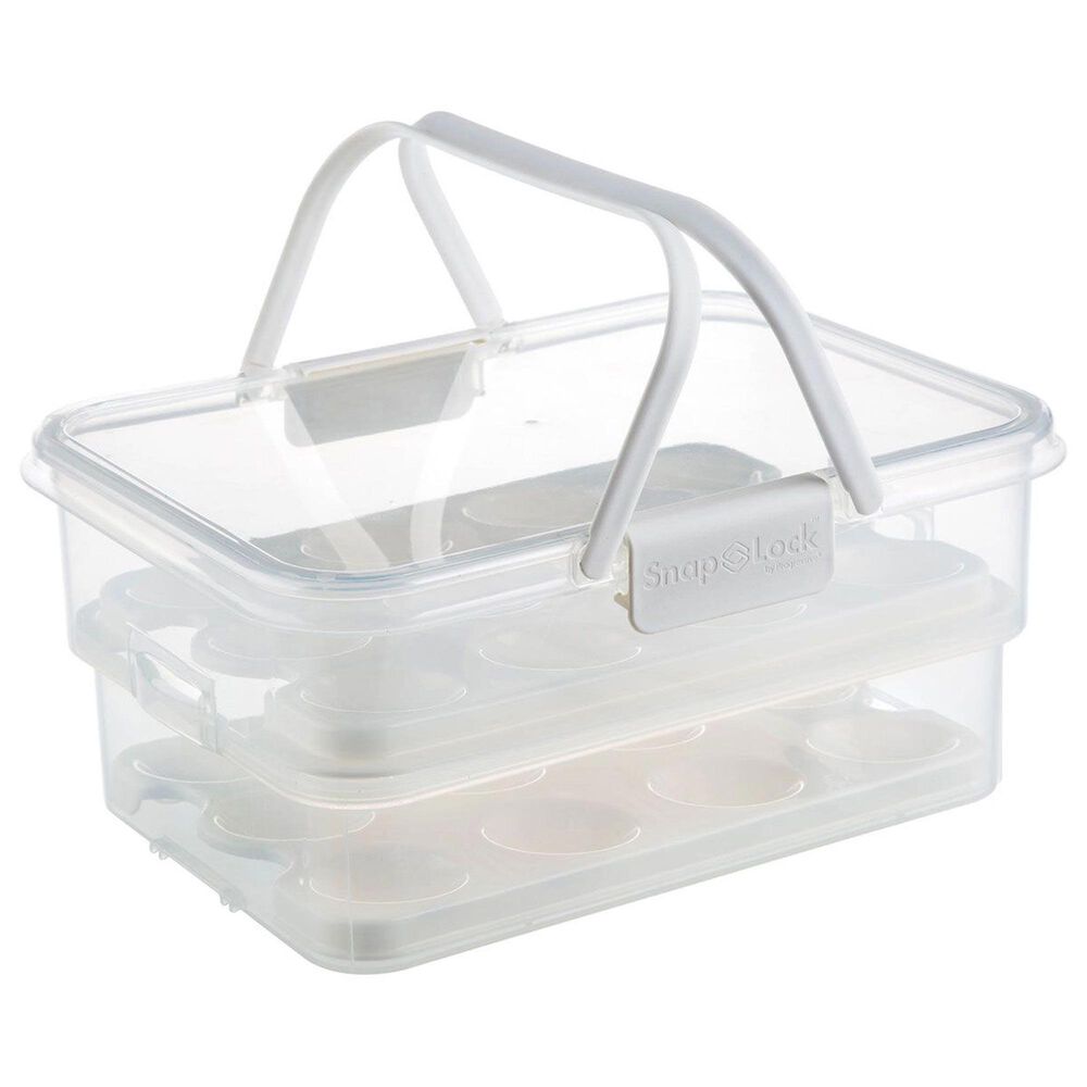 Progressive SnapLock Collapsible Deviled Egg Carrier for 24 Eggs in Clear, , large
