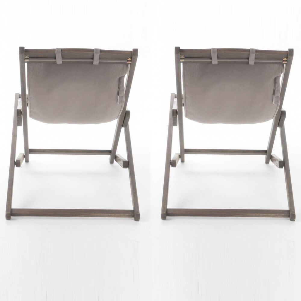 Hearth and Haven Nikki Outdoor Sling Chair with Pillow in Grey &#40;Set of 2&#41;, , large
