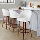 LumiSource Matisse 26" Swivel Counter Stool with Cream Fabric Upholstery in Walnut and Black (Set of 2), , large