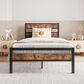 Hearth and Haven Twin Platform Bed with Metal Slats Support in Black and Brown, , large
