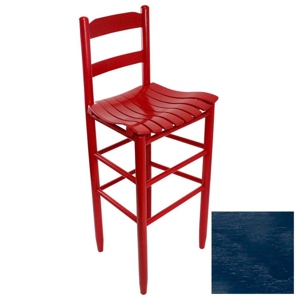 Lakeside Beach Mountain Ladderback Barstool in Blue, , large