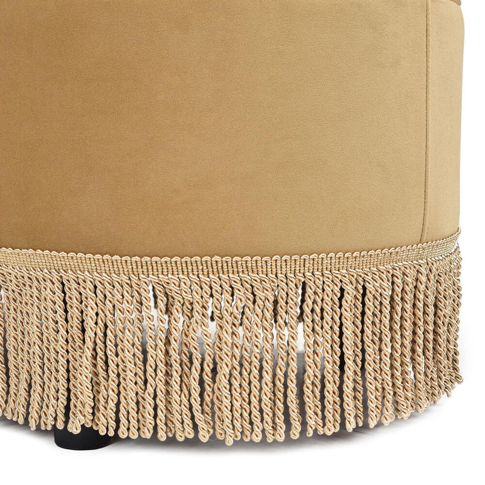 Jennifer Taylor Home Melinda Storage Bench with Tufted Bullion Fringe in Gold, , large